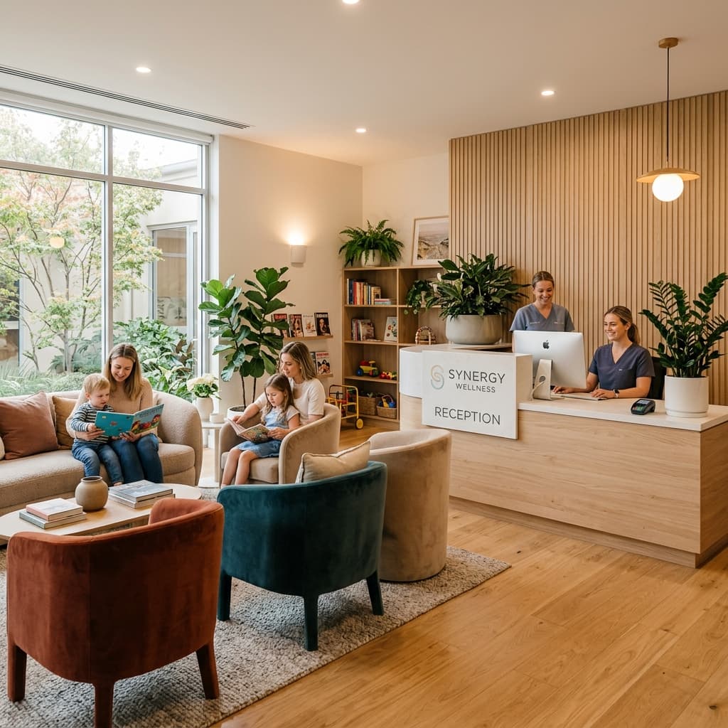 RJH Clinic interior — reception and waiting lounge